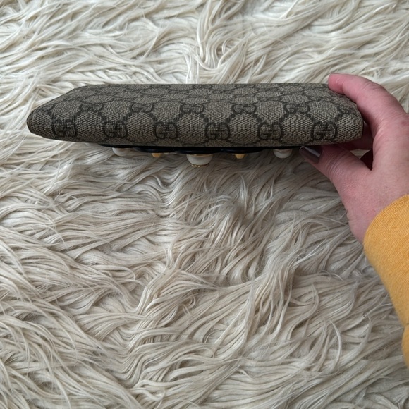 Gucci black peony pearl-studded wallet - Picture 5 of 10